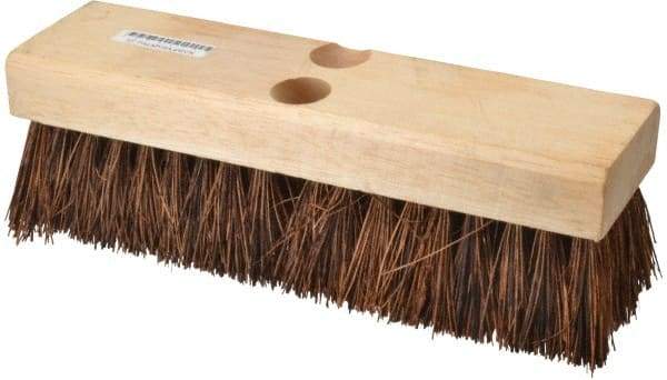 PRO-SOURCE - 2" Bristle Length, Palmyra Scrub Brush - 10" OAL, Tapered Handle, Hardwood Block - All Tool & Supply