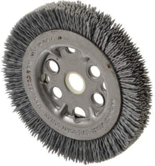 Anderson - 4-1/4" OD, 5/8" Arbor Hole, Crimped Nylon Wheel Brush - 7/16" Face Width - All Tool & Supply