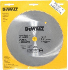 DeWALT - 7-1/4" Diam, 5/8" Arbor Hole Diam, 140 Tooth Wet & Dry Cut Saw Blade - Steel, Smooth Action, Standard Round Arbor - All Tool & Supply