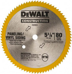 DeWALT - 5-3/8" Diam, 10mm Arbor Hole Diam, 80 Tooth Wet & Dry Cut Saw Blade - Steel, Standard Round Arbor - All Tool & Supply