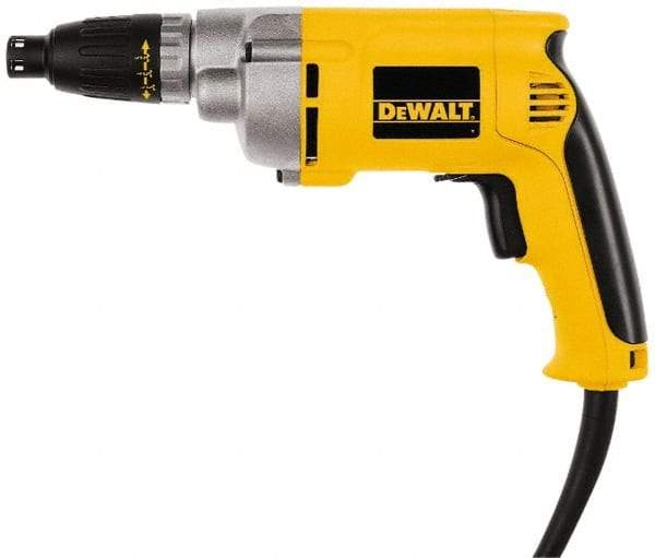 DeWALT - Pistol Grip Handle, 2,500 RPM, 132 In/Lb Torque, Electric Screwdriver - 1/4" Bit Holder, 110 Volts, 6.5 Amps - All Tool & Supply