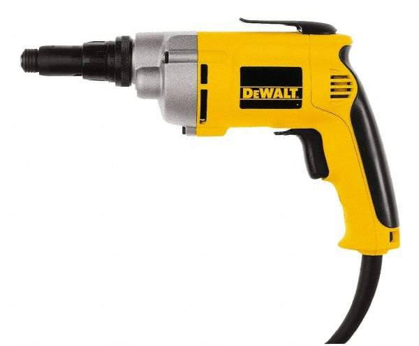 DeWALT - Pistol Grip Handle, 2,500 RPM, 132 In/Lb Torque, Electric Screwdriver - 1/4" Bit Holder, 120 Volts, 6.5 Amps - All Tool & Supply