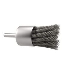 Anderson - 1-1/8" Brush Diam, Knotted, End Brush - 1/4" Diam Shank, 22,000 Max RPM - All Tool & Supply