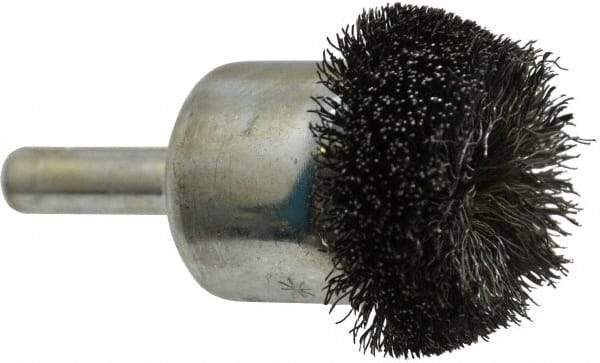 Anderson - 1-1/4" Brush Diam, Crimped, Flared End Brush - 1/4" Diam Shank, 20,000 Max RPM - All Tool & Supply