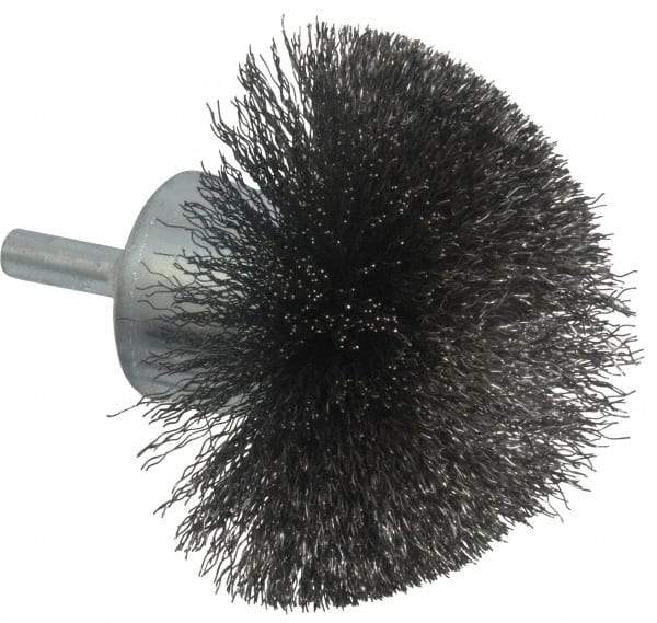 Anderson - 2-3/4" Brush Diam, Crimped, Flared End Brush - 1/4" Diam Shank, 16,000 Max RPM - All Tool & Supply