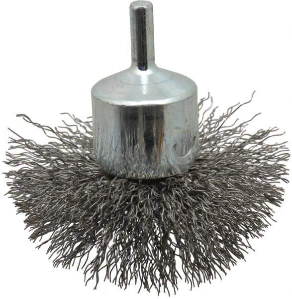 Anderson - 3" Brush Diam, Crimped, Flared End Brush - 1/4" Diam Shank, 16,000 Max RPM - All Tool & Supply