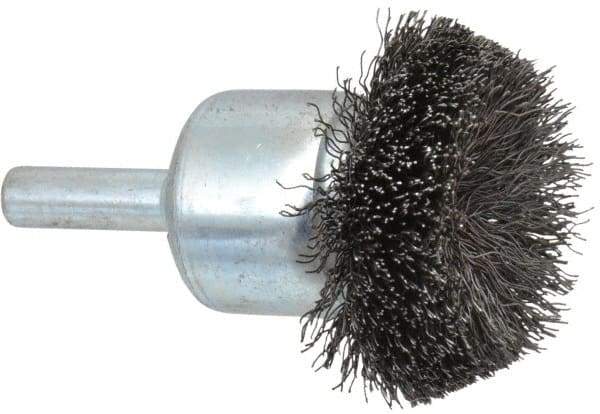 Anderson - 1-1/2" Brush Diam, Crimped, Flared End Brush - 1/4" Diam Shank, 20,000 Max RPM - All Tool & Supply