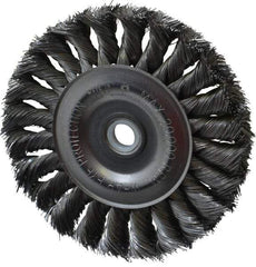 Anderson - 4" OD, 1/2" Arbor Hole, Knotted Steel Wheel Brush - 1/2" Face Width, 7/8" Trim Length, 0.0118" Filament Diam, 20,000 RPM - All Tool & Supply