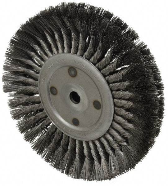 Anderson - 10" OD, 3/4" Arbor Hole, Knotted Steel Wheel Brush - 11/16" Face Width, 2-1/4" Trim Length, 0.014" Filament Diam, 4,500 RPM - All Tool & Supply