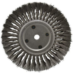 Anderson - 10" OD, 3/4" Arbor Hole, Knotted Steel Wheel Brush - 11/16" Face Width, 2-1/4" Trim Length, 0.016" Filament Diam, 4,500 RPM - All Tool & Supply