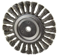 Anderson - 6" OD, 1/2" Arbor Hole, Knotted Steel Wheel Brush - 1/2" Face Width, 1-7/16" Trim Length, 0.0118" Filament Diam, 9,000 RPM - All Tool & Supply