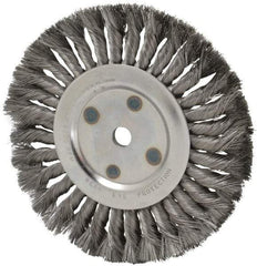 Anderson - 8" OD, 5/8" Arbor Hole, Knotted Steel Wheel Brush - 5/8" Face Width, 1-3/4" Trim Length, 0.0118" Filament Diam, 6,000 RPM - All Tool & Supply