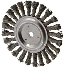 Anderson - 6" OD, 5/8" Arbor Hole, Knotted Steel Wheel Brush - 7/16" Face Width, 1-7/16" Trim Length, 0.025" Filament Diam, 9,000 RPM - All Tool & Supply