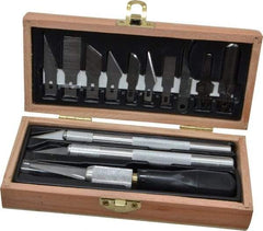 Excel - Hobby Knife Set - 12 Pieces, Includes Wooden Boxed Knife Set 3 Knives, 10 Blades - All Tool & Supply