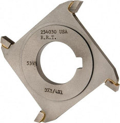 Made in USA - 3" Diam x 1/4" Width of Cut, 4 Teeth, Carbide Tipped Side Milling Cutter - Straight Teeth, Uncoated - All Tool & Supply