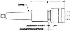 Parlec - 2" Straight Shank Diam Tension & Compression Tapping Chuck - #6 to 1-5/8" Tap Capacity, 2-3/4" Projection, Through Coolant - Exact Industrial Supply