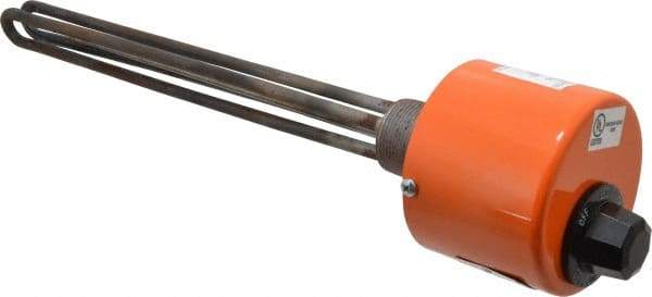 Value Collection - 2 Element, 12-3/4" Immersion Length, Standard Housing, Steel Pipe Plug Immersion Heater - 1 Phase, 120 Volt, 1,000 Watt, 22 Watts/Sq In, Steel Plug - All Tool & Supply