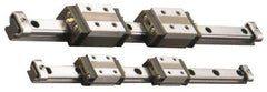 THK - 31mm Block L x 20mm W x 10.8mm H, 12mm Transverse Hole Spcg, 13mm Lateral Hole Spcg, 4-Way Compact HSR Assembly - M2.6x2.5 Block Hole, 470mm Rail L x 10mm W x 7mm H, 13mm Assembly H, 5mm Overhang - All Tool & Supply