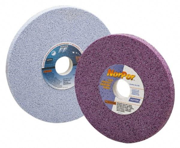 Norton - 8" Diam x 1-1/4" Hole x 1/4" Thick, L Hardness, 60 Grit Surface Grinding Wheel - Ceramic, Type 1, Medium Grade, 3,600 Max RPM, Vitrified Bond, No Recess - All Tool & Supply