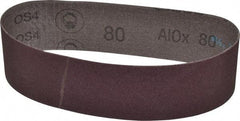 3M - 2" Wide x 18-15/16" OAL, 80 Grit, Aluminum Oxide Abrasive Belt - Aluminum Oxide, Medium, Coated, X Weighted Cloth Backing, Series 341D - All Tool & Supply