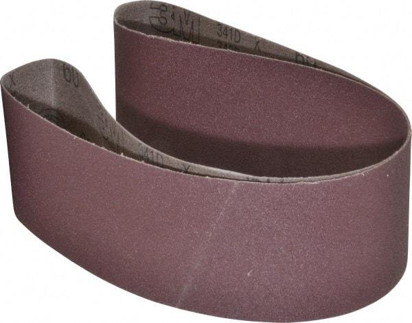 3M - 3" Wide x 48" OAL, 60 Grit, Aluminum Oxide Abrasive Belt - Aluminum Oxide, Medium, Coated, X Weighted Cloth Backing, Series 341D - All Tool & Supply