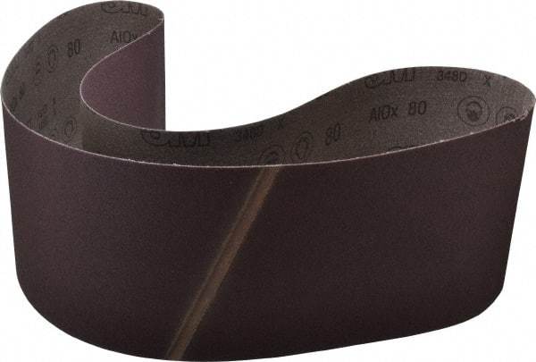 3M - 6" Wide x 54-1/2" OAL, 80 Grit, Aluminum Oxide Abrasive Belt - Aluminum Oxide, Medium, Coated, X Weighted Cloth Backing, Series 341D - All Tool & Supply