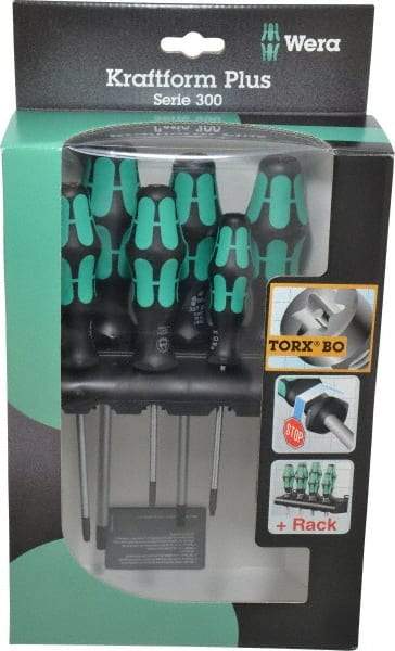 Wera - 6 Piece T10 to T40 Micro Handle Torx Driver Set - T10, T15, T20, T25, T30, T40 - All Tool & Supply