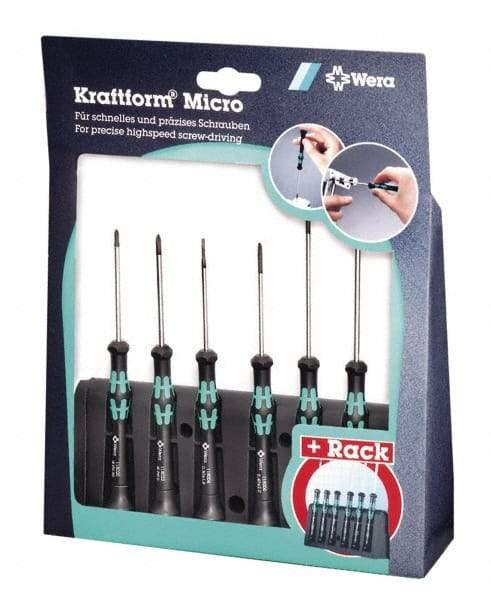 Wera - 6 Piece, 0.9 to 3mm Micro Hex Driver Set - Comes in Display Box - All Tool & Supply