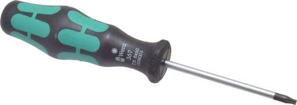 Wera - T8 Torx Driver - 2-3/8" Blade Length, 5-1/2" OAL, Ergonomic Handle - All Tool & Supply