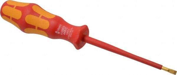 Wera - 198mm OAL Standard Slotted Screwdriver - Round Shank, Ergonomic Handle - All Tool & Supply