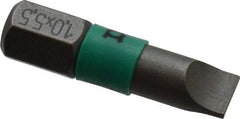 Wera - 0.216" Slotted Screwdriver Bit - 1/4" Hex Drive, 1" OAL - All Tool & Supply