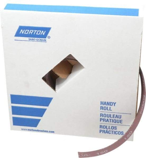 Norton - 1" x 50 Yd 150 Grit Aluminum Oxide Cloth Roll - Very Fine Grade, J Weighted Backing - All Tool & Supply