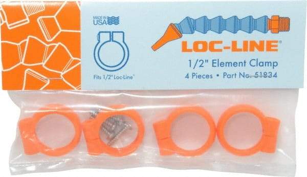 Loc-Line - Unthreaded, 1/2" Hose Inside Diam, Coolant Hose Element Clamp - For Use with 1/2" Loc-Line Modular Hose System, 4 Pieces - All Tool & Supply