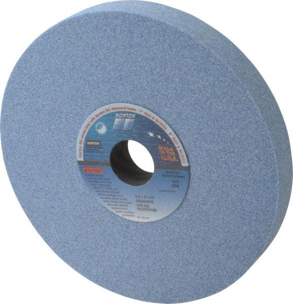 Norton - 8" Diam x 1-1/4" Hole x 1" Thick, K Hardness, 46 Grit Surface Grinding Wheel - Ceramic, Type 1, Coarse Grade, 3,600 Max RPM, Vitrified Bond, No Recess - All Tool & Supply