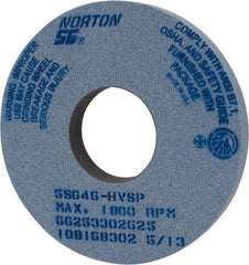 Norton - 14" Diam x 5" Hole x 1-1/2" Thick, H Hardness, 46 Grit Surface Grinding Wheel - Ceramic, Type 1, Coarse Grade, 1,800 Max RPM, Vitrified Bond, No Recess - All Tool & Supply