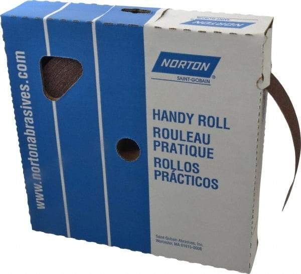 Norton - 1-1/2" x 50 Yd 80 Grit Aluminum Oxide Cloth Roll - Medium Grade, J Weighted Backing - All Tool & Supply