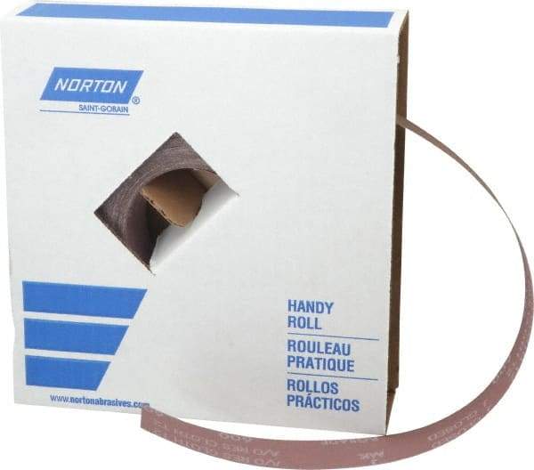 Norton - 1-1/2" x 50 Yd 600 Grit Aluminum Oxide Cloth Roll - Extra Fine Grade, J Weighted Backing - All Tool & Supply