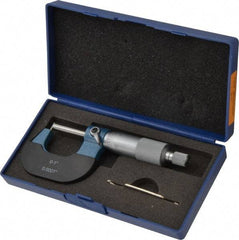 Value Collection - 1 Inch Measurement Range, 0.0001 Inch Graduation, Barrel Anvil, Ratchet Stop Thimble, Mechanical Tube Micrometer - Accurate Up to 0.0001 Inch, Accurate Up to 0.0001 Inch, Enamel Finish, Carbide - All Tool & Supply