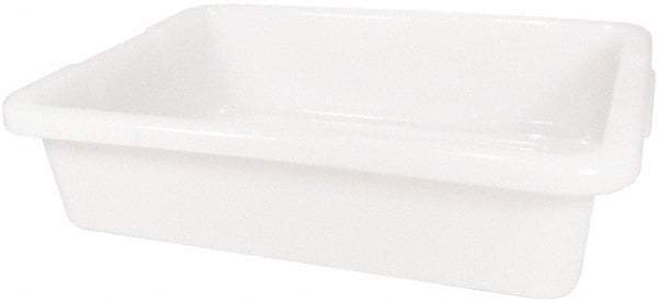 Rubbermaid - 4.6 Gal, White Polyethylene Tote Container - Nesting, 20" Long x 15" Wide x 5" High - All Tool & Supply