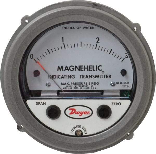 Dwyer - 25 Max psi, Differential Pressure Transmitter with Indication - 1/8" Thread - All Tool & Supply