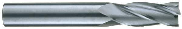 RobbJack - 9/16", 1-1/4" LOC, 9/16" Shank Diam, 3-1/2" OAL, 4 Flute, Solid Carbide Square End Mill - Single End, Uncoated, Spiral Flute, 30° Helix, Centercutting, Right Hand Cut, Right Hand Flute, Series C1-401 - All Tool & Supply