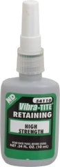 Vibra-Tite - 10 mL Bottle, Green, High Strength Liquid Retaining Compound - Series 541, 24 hr Full Cure Time, Heat Removal - All Tool & Supply