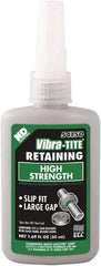 Vibra-Tite - 50 mL Bottle, Green, High Strength Liquid Retaining Compound - Series 541, 24 hr Full Cure Time, Heat Removal - All Tool & Supply