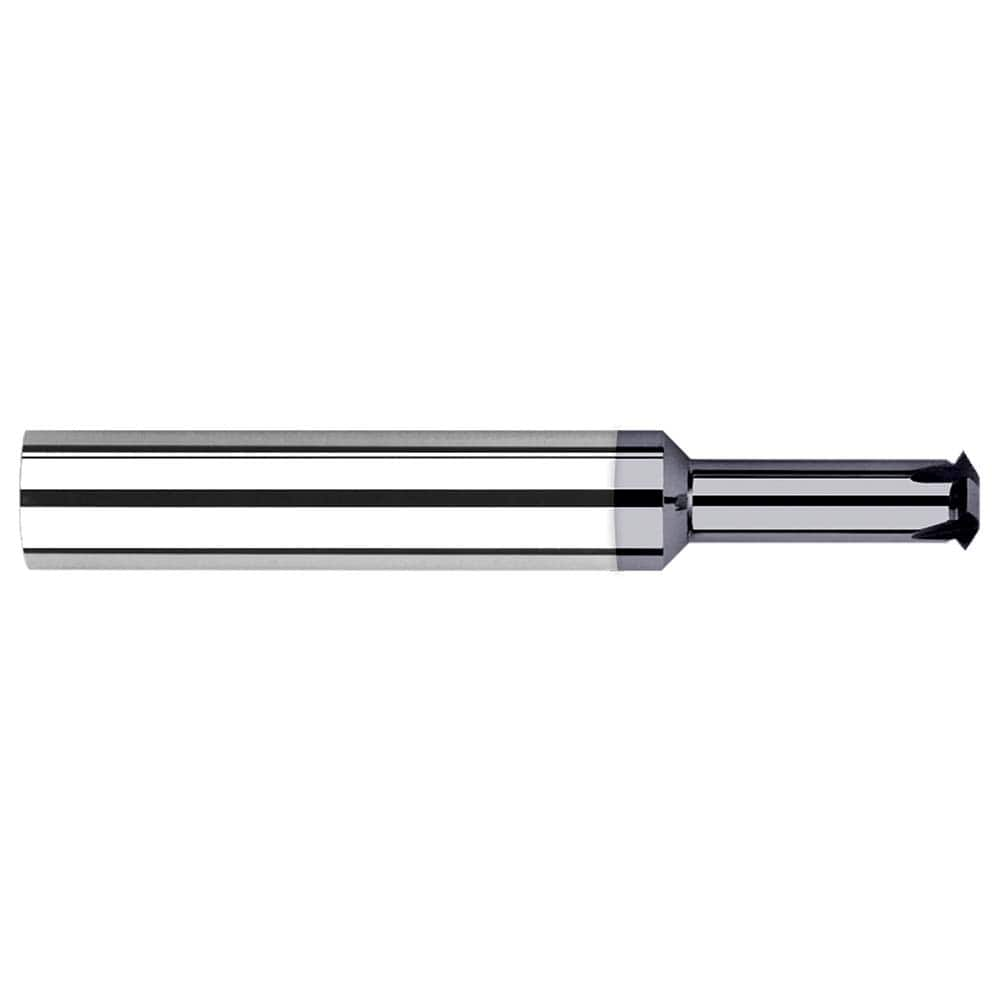 Single Profile Thread Mill: 2-56 to 2-64, 56 to 64 TPI, Internal & External, 2 Flutes, Solid Carbide 0.064″ Cut Dia, 1″ Shank Dia, 1.5″ OAL, AlTiN Coated