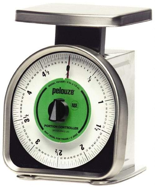 Pelouze - 5 Lb. Capacity, Analog Dial Portion Control Scale - 1/2 oz. Graduation, 6 x 4-3/4" Platform - All Tool & Supply