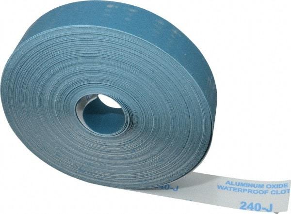 Value Collection - 1-1/2" x 50 Yd 240 Grit Aluminum Oxide Cloth Roll - Very Fine Grade, J Weighted Backing - All Tool & Supply