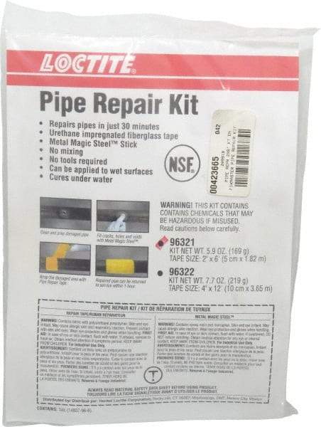 Loctite - 2"x6'" Pipe Fixmastr Pipe Repair Kit - For Onsite Repairs of Cracked Pipes & Damaged Pipe Joints - All Tool & Supply