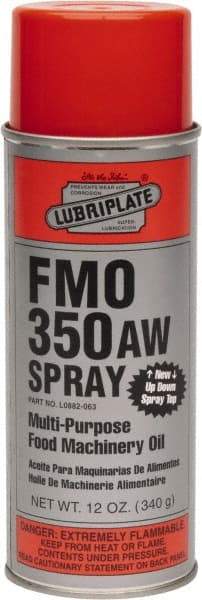 Lubriplate - 9.5 oz Aerosol Mineral Multi-Purpose Oil - SAE 20, ISO 68, 65 cSt at 40°C & 9 cSt at 100°C, Food Grade - All Tool & Supply