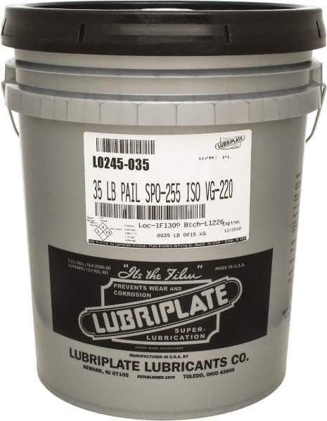 Lubriplate - 5 Gal Pail, Mineral Gear Oil - 1044 SUS Viscosity at 100°F, 95 SUS Viscosity at 210°F, ISO 220 - All Tool & Supply