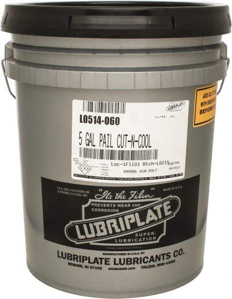 Lubriplate - Cut-N-Cool, 5 Gal Pail Cutting Fluid - Water Soluble - All Tool & Supply